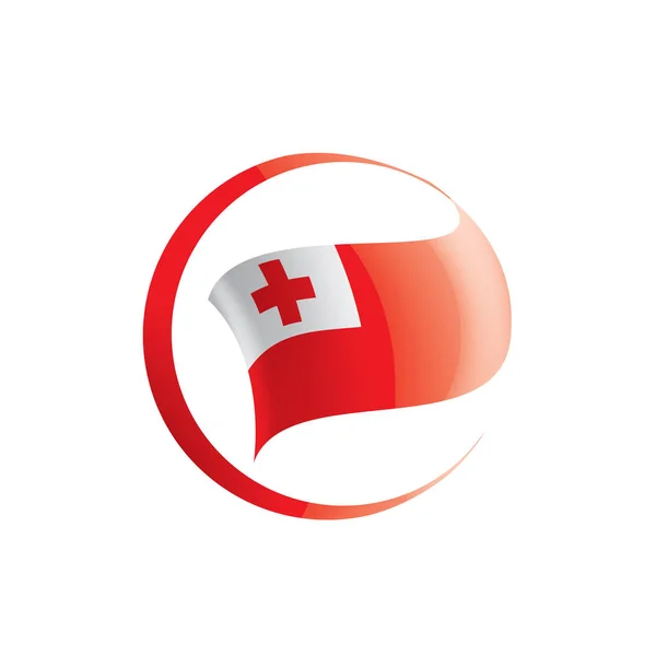 Tonga flaga, wektor ilustracja na białym tle. — Wektor stockowy