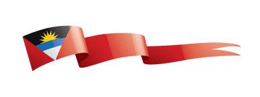 Antigua ve Barbuda bayrağı, beyaz arkaplanda vektör illüstrasyonu