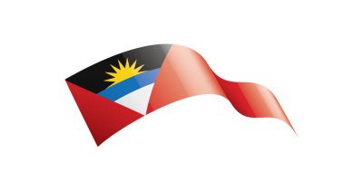 Antigua ve Barbuda bayrağı, beyaz arkaplanda vektör illüstrasyonu