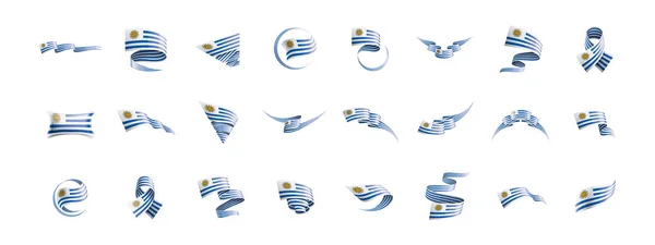 Bandiera Uruguay, illustrazione vettoriale su sfondo bianco. — Vettoriale Stock