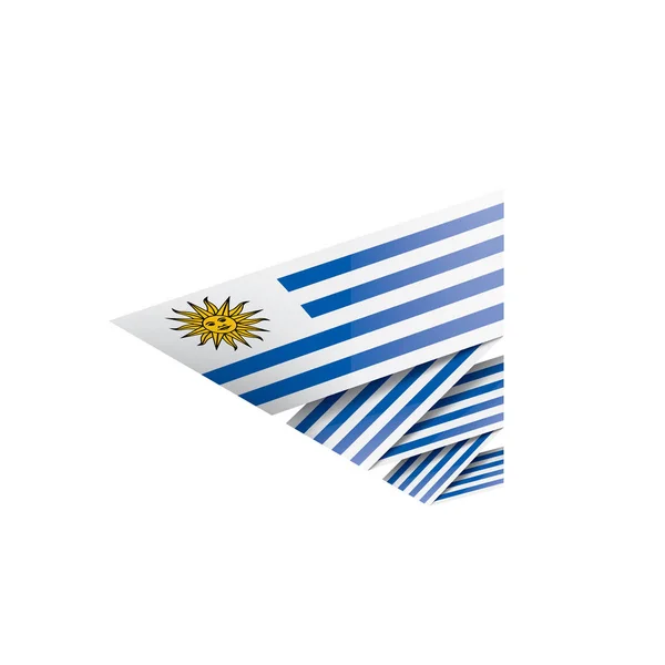ウルグアイの旗白い背景のベクトルイラスト — ストックベクタ