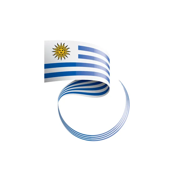 Bendera Uruguay, ilustrasi vektor pada latar belakang putih. - Stok Vektor