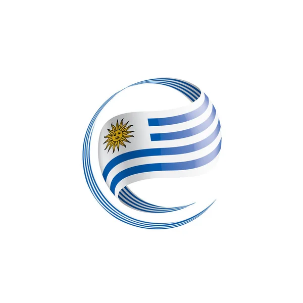 Bandera de Uruguay, ilustración vectorial sobre fondo blanco. — Archivo Imágenes Vectoriales