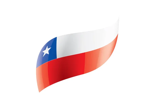 Bandera de Chile, ilustración vectorial sobre fondo blanco. — Vector de stock