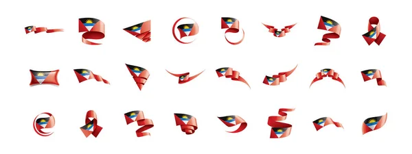 Σημαία Αντίγκουα και Μπαρμπούντα, διανυσματική απεικόνιση σε λευκό φόντο — Διανυσματικό Αρχείο