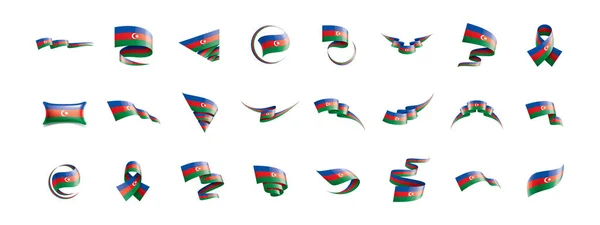 Drapeau Azerbaïdjan, illustration vectorielle sur fond blanc — Image vectorielle