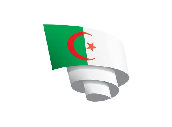 阿尔及利亚国旗，白色背景上的矢量插图 — 图库矢量图片