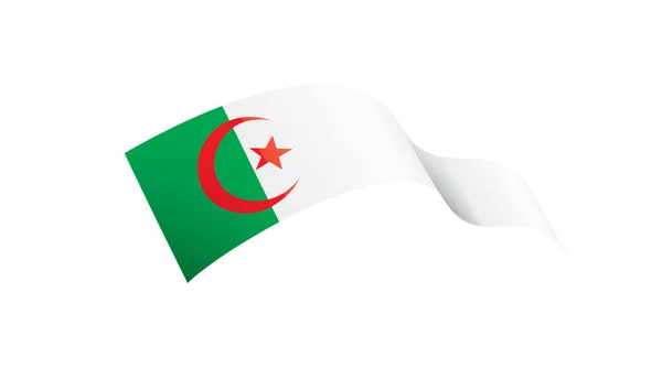 Σημαία Αλγερίας, διανυσματική απεικόνιση σε λευκό φόντο — Διανυσματικό Αρχείο