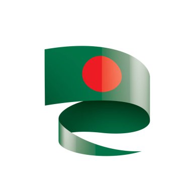 Bangladeş bayrağı, beyaz arkaplanda vektör illüstrasyonu