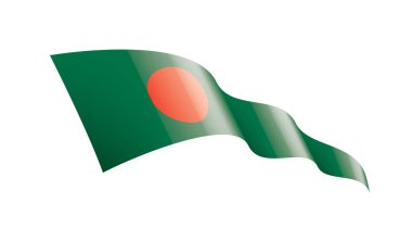Bangladeş bayrağı, beyaz arkaplanda vektör illüstrasyonu