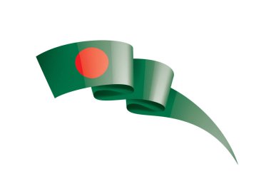 Bangladeş bayrağı, beyaz arkaplanda vektör illüstrasyonu