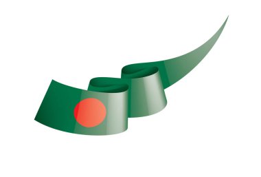 Bangladeş bayrağı, beyaz arkaplanda vektör illüstrasyonu