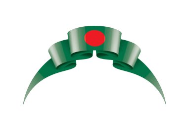 Bangladeş bayrağı, beyaz arkaplanda vektör illüstrasyonu