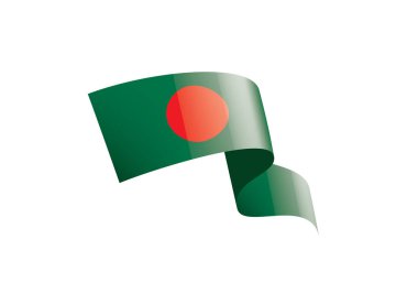Bangladeş bayrağı, beyaz arkaplanda vektör illüstrasyonu