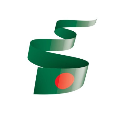Bangladeş bayrağı, beyaz arkaplanda vektör illüstrasyonu