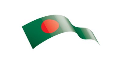 Bangladeş bayrağı, beyaz arkaplanda vektör illüstrasyonu