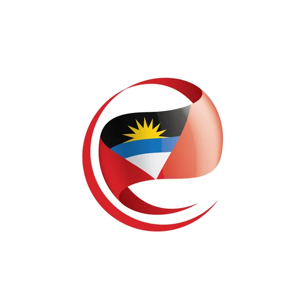 Bendera Antigua dan Barbuda, ilustrasi vektor pada latar belakang putih - Stok Vektor