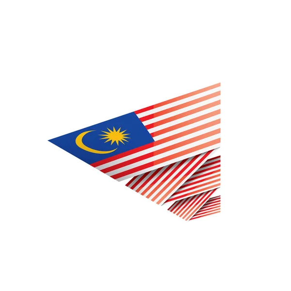 Malaysische Flagge, Vektorabbildung auf weißem Hintergrund. — Stockvektor