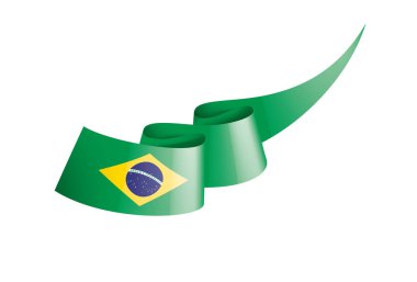 Brezilya bayrağı, beyaz bir arka plan üzerinde vektör çizim