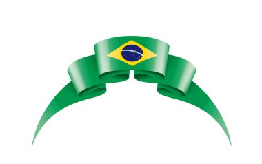 Brezilya bayrağı, beyaz bir arka plan üzerinde vektör çizim