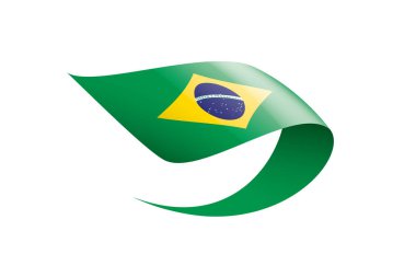 Brezilya bayrağı, beyaz bir arka plan üzerinde vektör çizim