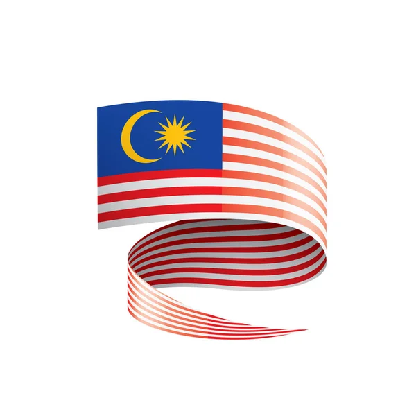 Μαλαισία σημαία, εικονογράφηση διάνυσμα σε λευκό φόντο. — Διανυσματικό Αρχείο