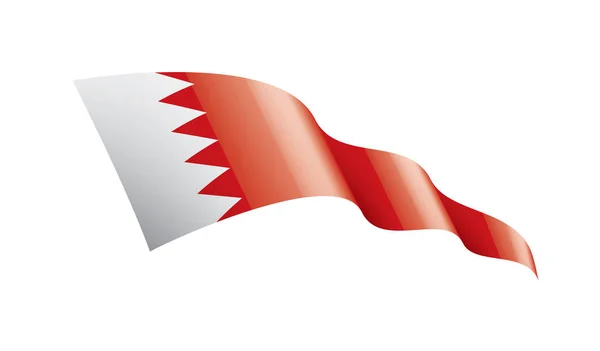 Bahreyn bayrağı, beyaz arkaplanda vektör illüstrasyonu — Stok Vektör