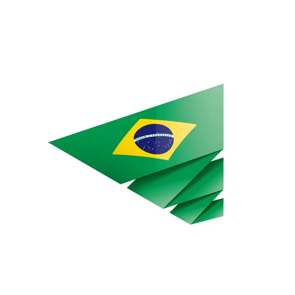 Bandera de Brasil, ilustración vectorial sobre fondo blanco — Vector de stock