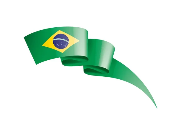 Drapeau du Brésil, illustration vectorielle sur fond blanc — Image vectorielle