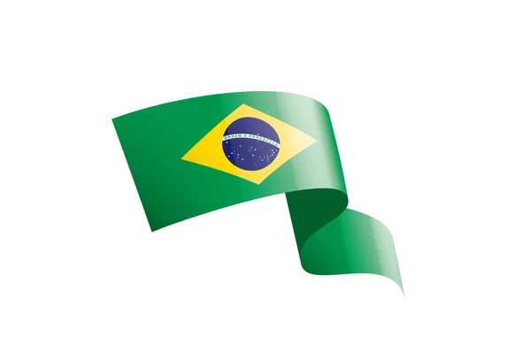 Brasilianische Flagge, Vektorabbildung auf weißem Hintergrund — Stockvektor