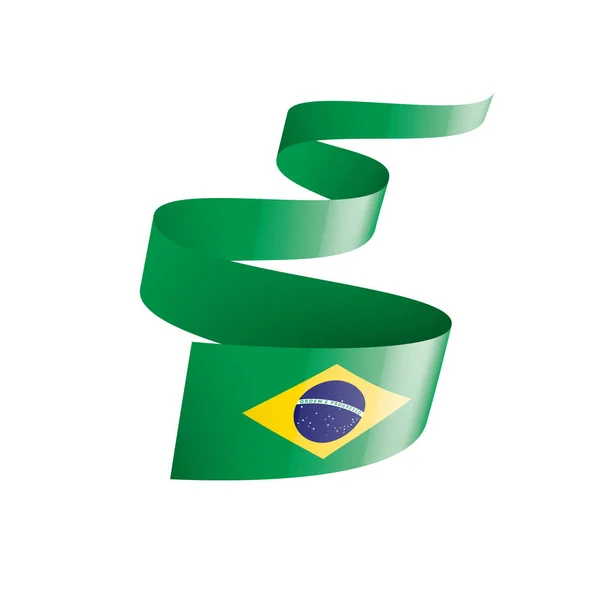 Флаг Бразилии, векторная иллюстрация на белом фоне — стоковый вектор