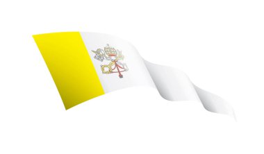 Vatikan bayrağı, beyaz arka planda vektör illüstrasyonu