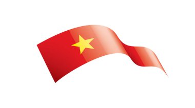 Vietnam bayrağı, beyaz arka planda vektör illüstrasyonu