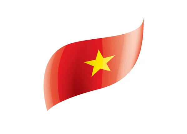 Vietnam flagga, vektor illustration på en vit bakgrund — Stock vektor