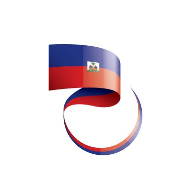 Haiti bayrağı, beyaz arkaplanda vektör illüstrasyonu