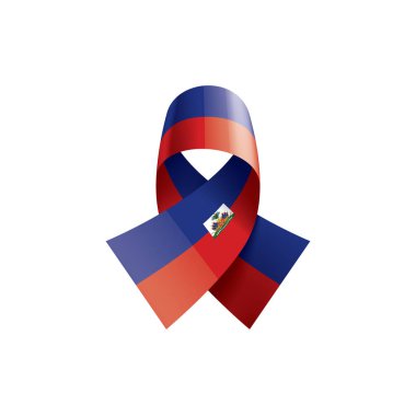 Haiti bayrağı, beyaz arkaplanda vektör illüstrasyonu