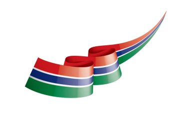 Gambiya bayrağı, beyaz arkaplanda vektör çizimi