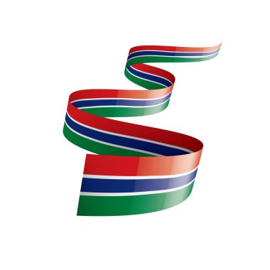 Gambiya bayrağı, beyaz arkaplanda vektör çizimi