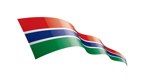 Bandiera Gambia, illustrazione vettoriale su sfondo bianco — Vettoriale Stock