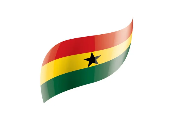 Bandera de Ghana, ilustración vectorial sobre fondo blanco — Archivo Imágenes Vectoriales