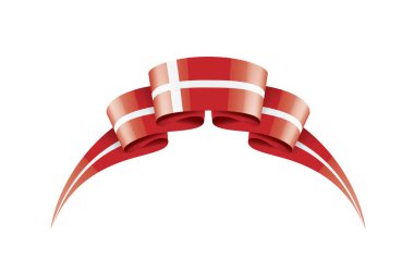 Danimarka bayrağı, beyaz bir arka plan üzerinde vektör çizim