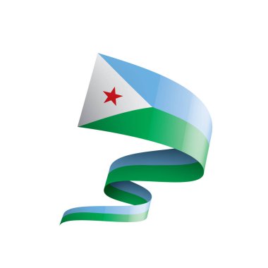 Cibuti bayrağı, beyaz bir arka plan üzerinde vektör çizim