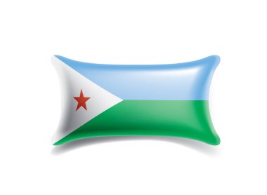 Cibuti bayrağı, beyaz bir arka plan üzerinde vektör çizim