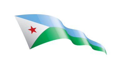 Cibuti bayrağı, beyaz bir arka plan üzerinde vektör çizim