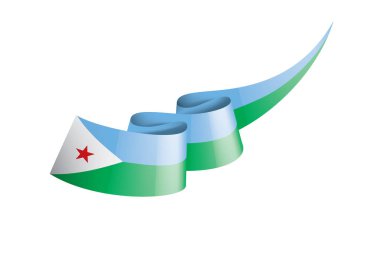 Cibuti bayrağı, beyaz bir arka plan üzerinde vektör çizim