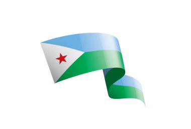 Cibuti bayrağı, beyaz bir arka plan üzerinde vektör çizim