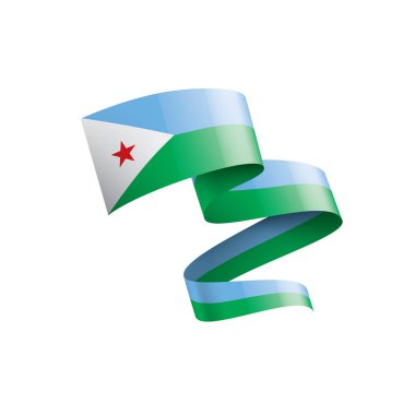 Cibuti bayrağı, beyaz bir arka plan üzerinde vektör çizim