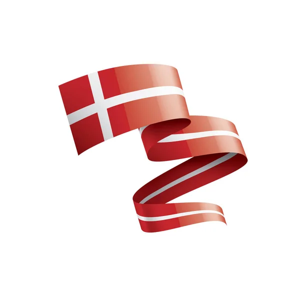 Denmark flag, vector illustration on a white background — Stock Vector