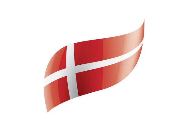 Bandeira da Dinamarca, ilustração vetorial sobre fundo branco — Vetor de Stock
