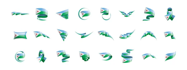 Djibouti drapeau, illustration vectorielle sur fond blanc — Image vectorielle
